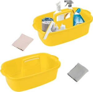 Cleaning Supplies Caddy Organizer with Handle Plastic Tool Storage Basket for Ba - Picture 1 of 9