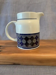 Vintage 1970s Blue And White Pitcher Made In UK Royal Doulton Tangier LS 1005 - Picture 1 of 8