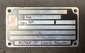 Rotax Aircraft Blank ID Plate Plaque 65mm x 35mm - Picture 1 of 4