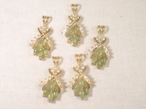 #** 5. JADE PENDANTS VINTAGE DESIGNER SEMI-PRECIOUS GEMSTONE CRYSTAL LOT 213JA.5 - Picture 1 of 4