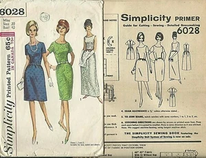 S 6028 sewing pattern 60's elegant DRESS sew scalloped neck Evening GOWN size 18 - Picture 1 of 1