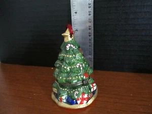 CAJA DE PÍLDORAS BARATIJAS DE PORCELANA/CERÁMICA CON BISAGRAS ÁRBOL DE NAVIDAD DE 4 - Imagen 1 de 3