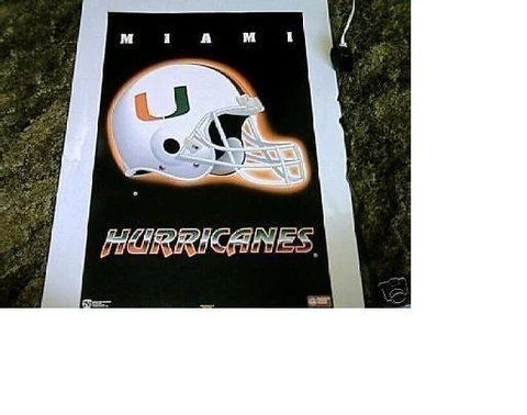 MINT 1994 MIAMI HURRICANES FOOTBALL CANES HELMET POSTER estate find no pinholes Cover