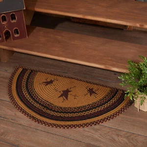 Accent Rug Heritage Farms Jute Primitive 16.5x33 Half Cir Star & Pip VHC Brands - Picture 1 of 12