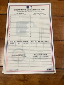 6/10/2009 UNUSED CHICAGO CUBS V HOUSTON ASTROS LINEUP LINE UP CARD RARE - Picture 1 of 1