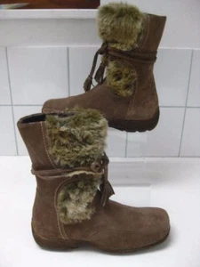 CARVELA WINTER SNOW BOOTS 3 36 fur mid calf warm flat Ladies girls suede - Picture 1 of 9