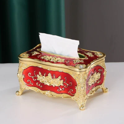 1pc Rose Pattern Plastic Tissue Box Holder Cover Napkin Case Room Table Decor - Image 1 of 4