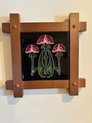 Azulejo de arte poroso de 6"x6" en marco de misión, mayólica, artes y manualidades - V12A Foto 1 de 3