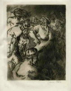 Die DICKE WIRTIN - Louise IBELS 1929 OriginalRadierung zu GERMINAL HANDSIGNIERT - Picture 1 of 1