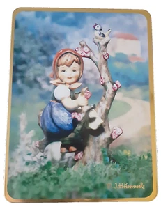 1993 M. J. Hummel Stationery Apple Tree Girl in Tin Metal Box w Lid England NICE - Picture 1 of 13