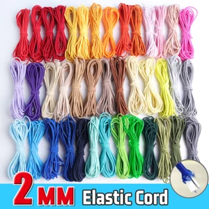 5 Meter Premium 2mm Round Elastic Stretch String Cord Craft DIY Craft Sewing - Picture 1 of 45