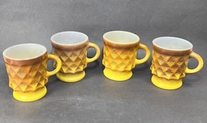 Taza de café vintage Anchor Hocking Kimberly marrón amarillo diamante EE. UU. retro - Imagen 1 de 20