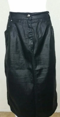 Falda para mujer Marina Rinaldi negra con cremallera bolsillos delanteros trabillas falda midi  Foto 1 de 4