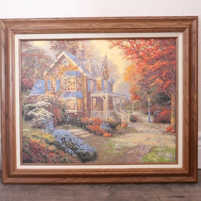 Signed Framed Thomas Kinkade Original Painting "Victorian Autumn" 16" X 20" !!! - Image 1 of 4