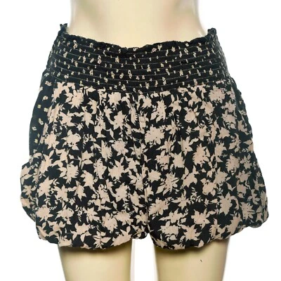 Free People Bubble Shorts S 6 Women's Floral Printed Smocked Low Rise NEW 41653 - Image 1 of 4