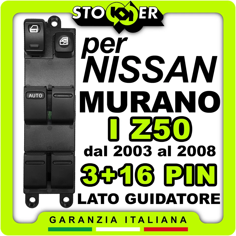 Pulsantiera Alzacristalli Interruttori Vetri Portiere per NISSAN MURANO Z50 SUV - Immagine 1 di 4