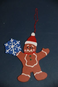 4 Zoll Lebkuchenmann mit Schneeflocke Weihnachtsschmuck -- Feiertage - Bild 1 von 3