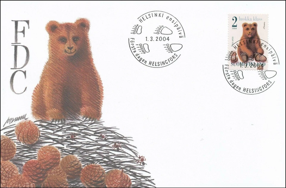 Bear Teddy Bear Finland Mint FDC 2004 - Image 1 of 1
