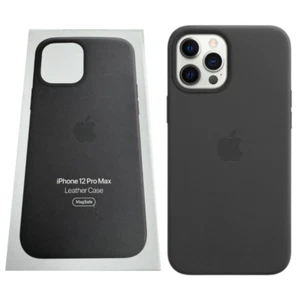 ORIGINAL APPLE LEDER HÜLLE FÜR IPHONE12 PRO MAX MAGSAFE NEU - SCHWARZ - MHKM3ZM/A - Bild 1 von 8