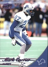 1999 Pacific Red Detroit Lions Football Card #135 Mark Carrier DB