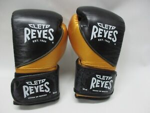 Cleto Reyes High Precision Hook & Loop Boxing Gloves - BK/GD - 10 oz - Preowned