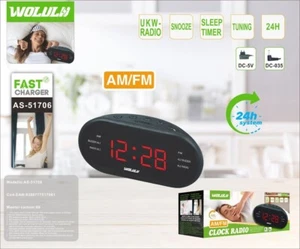 WOLULU AS-51705 Radiosveglia AM/FM con Snooze Timer Sonno Display 24h - Foto 1 di 1