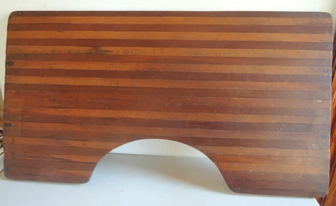 Vintage Unusual Wooden Sewing Table Collapsible Tamboured Cover