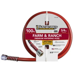 3/4"x100' Heavy Duty Red Vinyl Farm Ranch Garden Hose Industrial Female Coupling - Picture 1 of 6