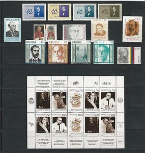Venezuela: Lot of 13 Complete sets , thematic personalities. VZ0097 - Picture 1 of 3