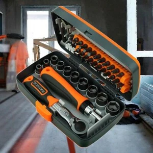 Ratcheting Screwdriver Set with Storage Case Rotatable Ratchet Handles Anti Slip - Picture 1 of 7