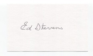 Ed Stevens Signed 3x5 Index Card Autographed Baseball Brooklyn Dodgers