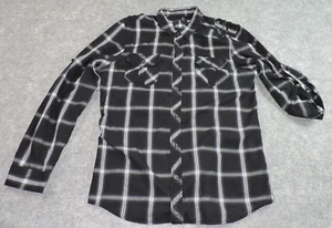 Jeans by Buffalo Mens FITS Mediem Check Plaid Long Sleeve Button Shirt Hiking - Picture 1 of 10