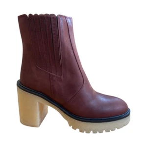 Free People James Leder Chelsea Stiefel Kirsche Schokolade EU 37 | UK 4 - Bild 1 von 12