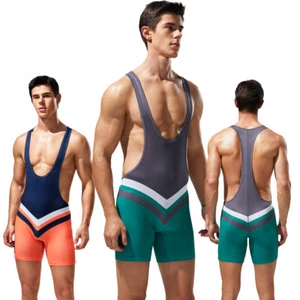 Neu Herren Einteiler Sport Body Turnanzug Gym Outfit Wrestling Singlet Unterwäsche - Bild 1 von 23