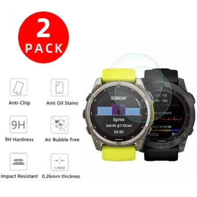 CALARACA 2X Tempered Glass Screen Protector for Garmin Fenix 8 (51 mm )