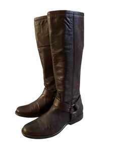 Frye Philip Harness kniehohe braune Damenstiefel aus Leder Größe 9B - Bild 1 von 11