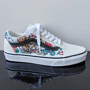 Vans Sneaker Donna Old Skool Super Fantastica Tigre Floreale Scamosciato/Tela in Multi - Foto 1 di 13