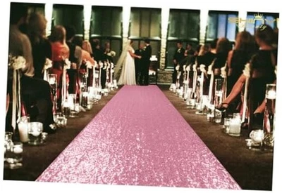  Corredores de pasillo de lentejuelas de 2 pies x 15 pies de oro rosa alfombra corredor para fiesta brillo  Foto 1 de 4