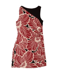 Tommy Bahama Damen ärmelloses Etuikleid UK 18 XL rot Blumen Viskose RF06 - Bild 1 von 4