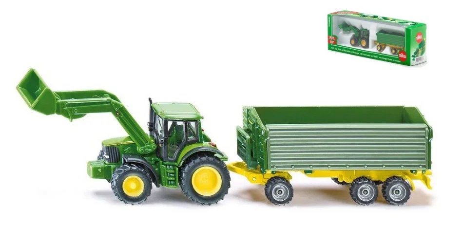 TRATTORE JOHN DEERE C/RIMORCHIO 1:87 - Immagine 1 di 1