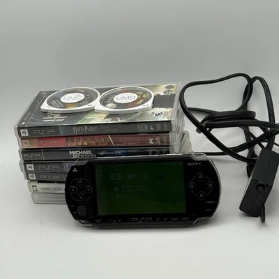 Sony PSP 1001 Black PlayStation Portable Handheld w/ Charger Games Memory Card - Image 1 of 4