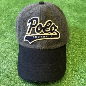 VTG Polo Ralph Lauren Hat Adjustable Football Strapback PRL Leather Wool Cap - Picture 1 of 8