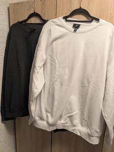 H&M Sweatshirt Loose & Relax Fit Grau Weiß Gr Xxl - Bild 1 von 3