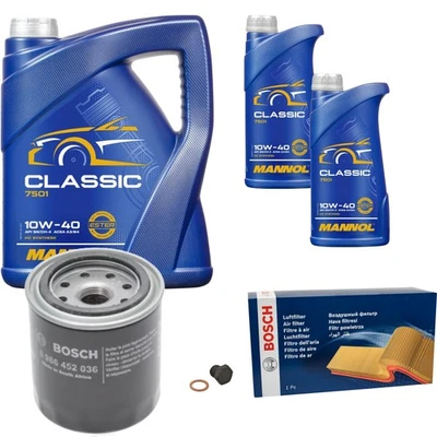 BOSCH Inspection Set 7 L MANNOL Classic 10W-40 Pour Mazda 626 II Hatchback GC - Photo 1/4