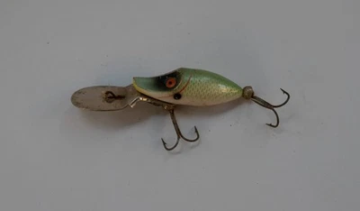 Vintage Heddon Tiny Deep Dive Runt Hardbody Plug Fishing Lure Greenscale - Image 1 of 4