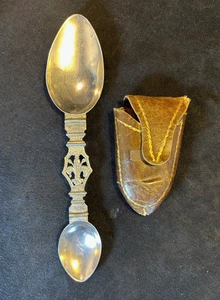 ANTQ Volterrani & Raddi 800 Sterling Silver Folding Medicine Spoon Italy Coppine - Picture 1 of 14