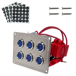 Panel Interruptor Balancín Empuje Coche Barco Marino 12V 24V Acero Inoxidable Impermeable ON-OFF LED - Imagen 1 de 7