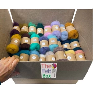 Carded Needle Felting Wool Bumper Bulk Pack Workshop The Felt Box ® Starter 105  - Picture 1 of 9