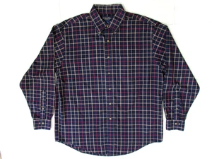 Camisa Brooks Brothers Para Hombres Con Botones Talla L Sin Hierro Azul A Cuadros Manga Larga - Imagen 1 de 4