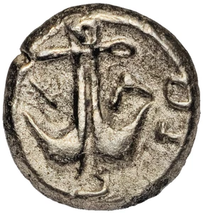MONEDA DE PLATA GRIEGA ANTIGUA HEMIDRACMA APOLONIA PONTICA 450 A.C-1,3-GR 10 MM - Imagen 1 de 4